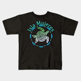 Isla Mujeres Tribal Turtle Kids T-Shirt